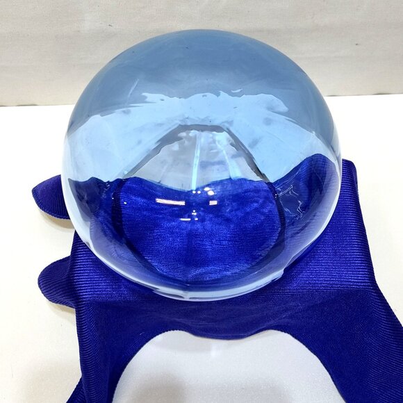 Tiffin Optic Copen Blue Art Glass Bowl Handcrafted Elegant Collectible Vintage - Picture 6 of 10